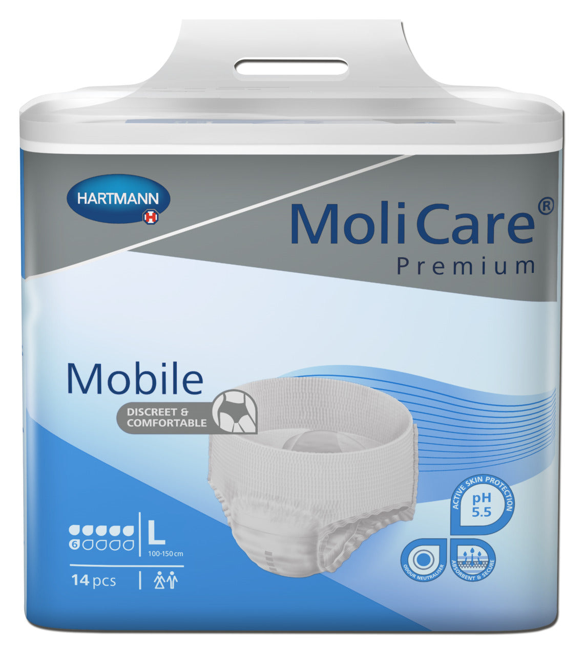 Molicare Premium Mobile 6 Drops Large Waist 100 150cm Unisex 1963ml