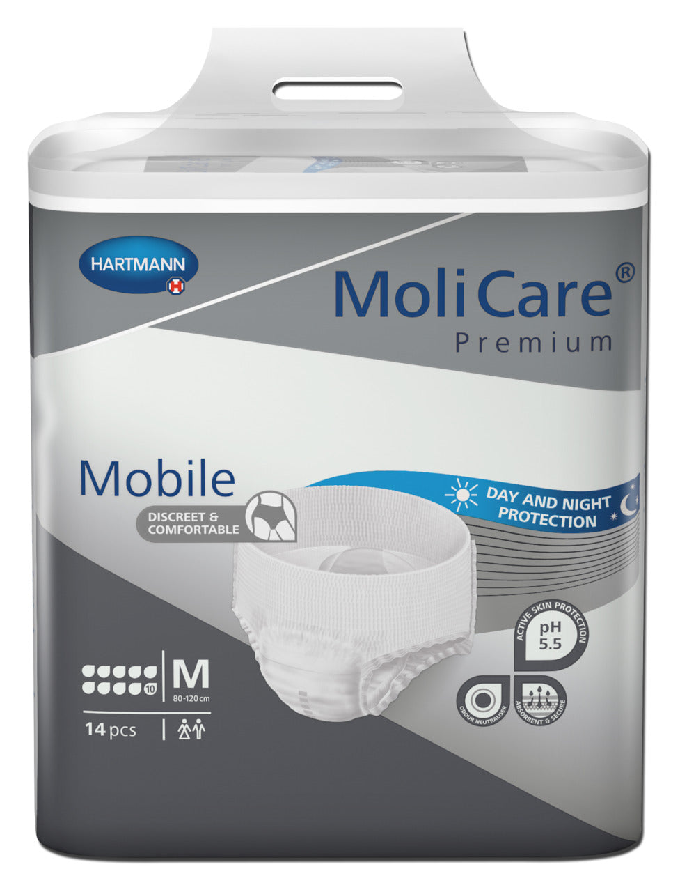 Molicare Premium Mobile 10 Drops Medium Waist 80 120cm Unisex 2626 Ml