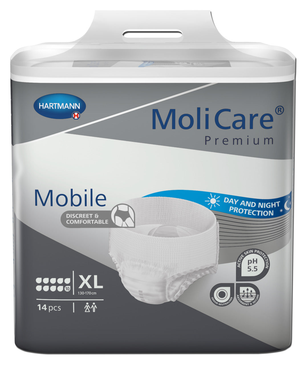 Molicare Premium Mobile 10 Drops X Large Waist 130 170cm Unisex 2757ml