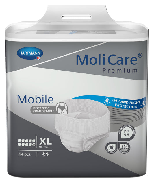 Molicare Premium Mobile 10 Drops X Large Waist 130 170cm Unisex 2757ml