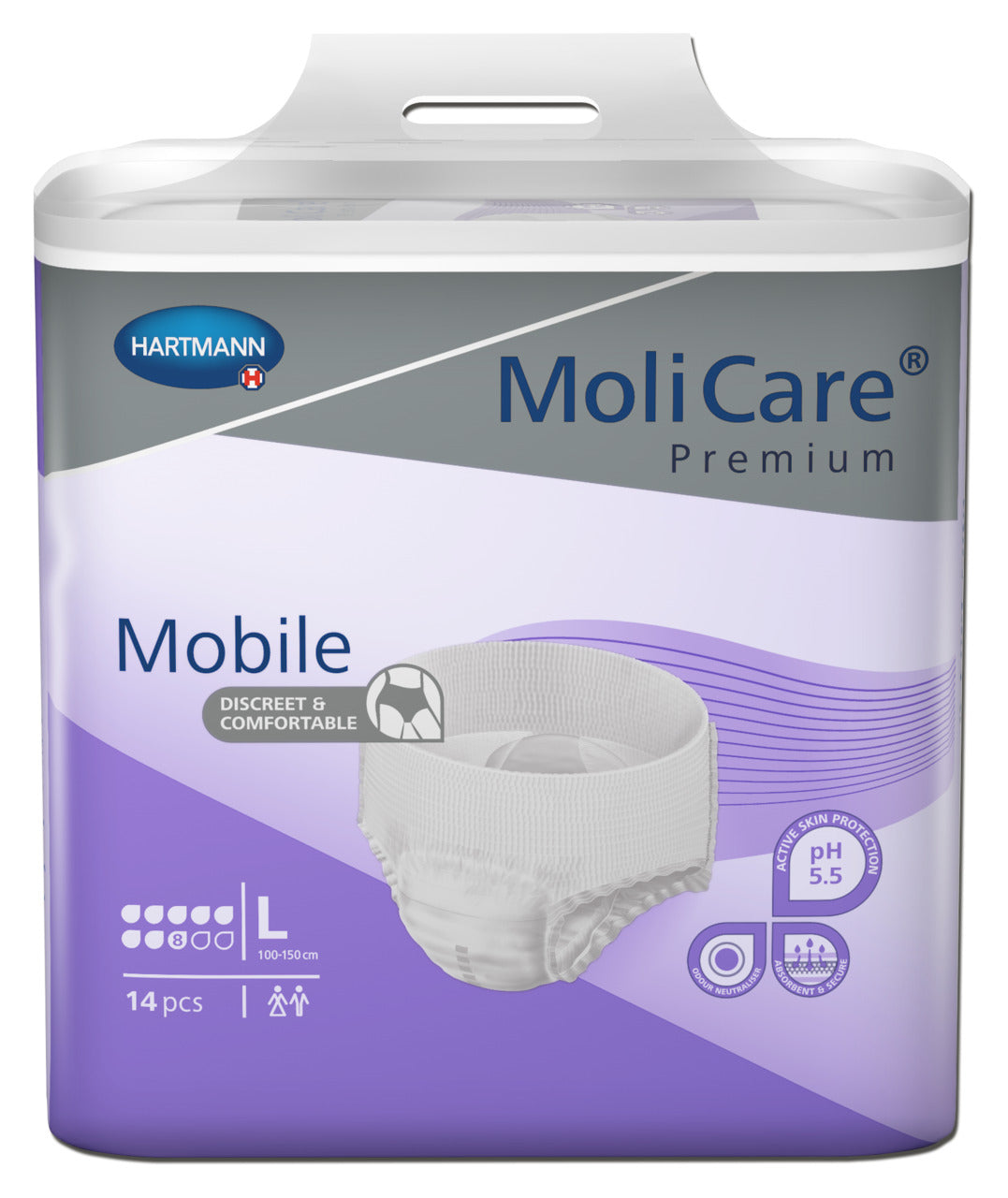 Molicare Premium Mobile 8 Drops Large Waist 100 150cm Unisex 2279ml