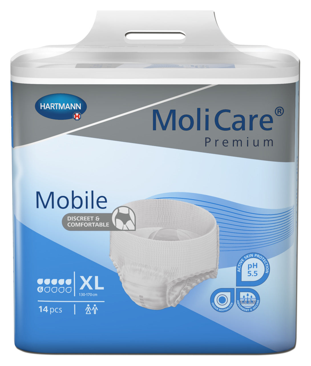 Molicare Premium Mobile 6 Drops X Large Waist 130 170cm Unisex 2140ml